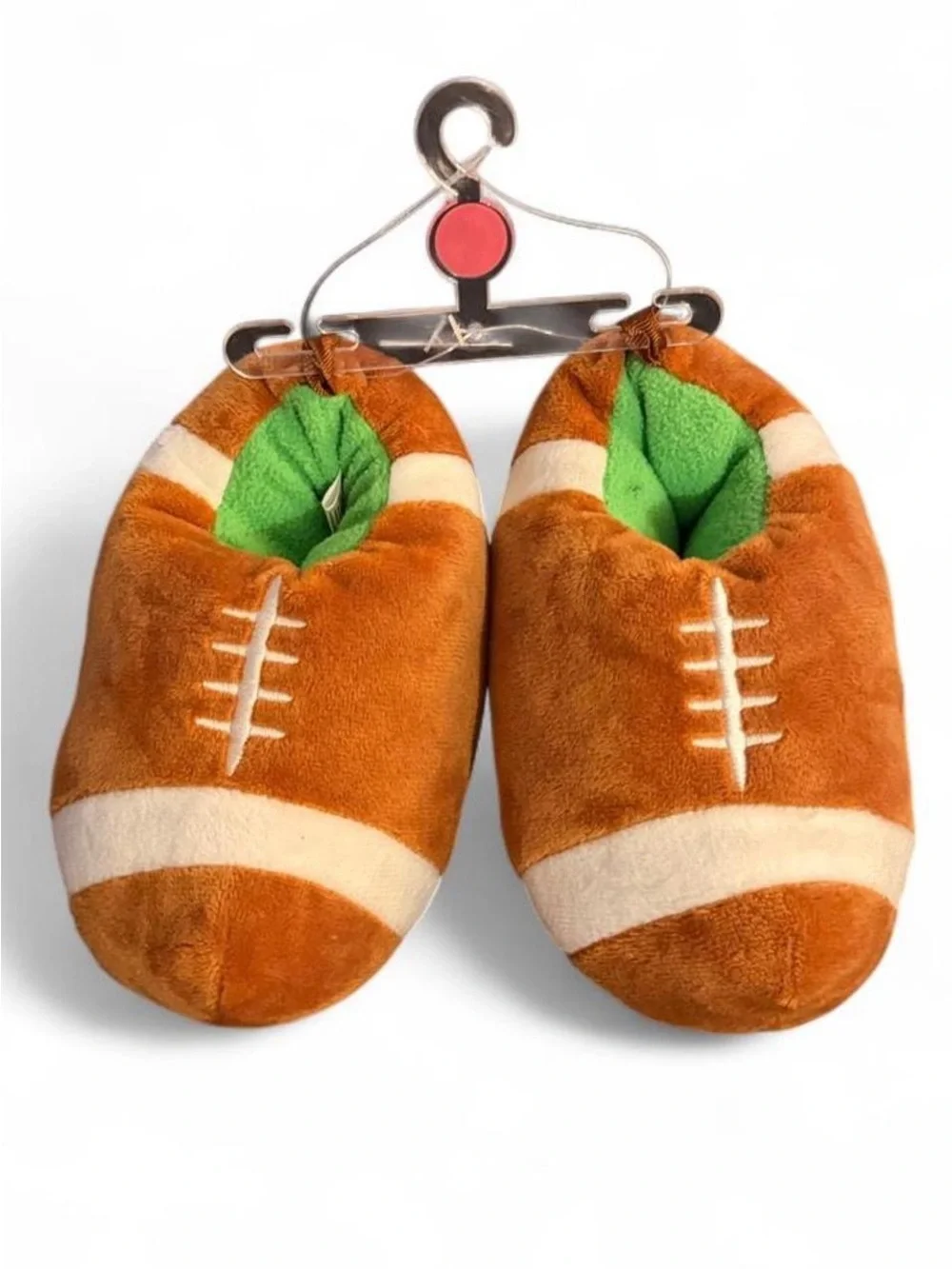 Carter's Plush Football Kids Slippers - Brown & White